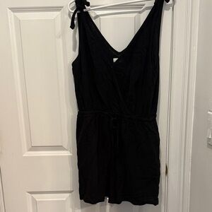 Black Sleeveless Wrap Romper